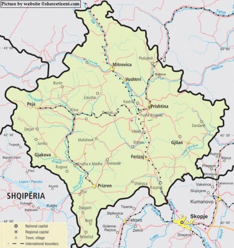 mapa de kosovo